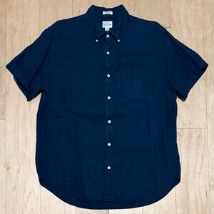 J. Crew Baird McNutt 100% Irish Linen Classic S/S Button Down Shirt Blue Men’s M